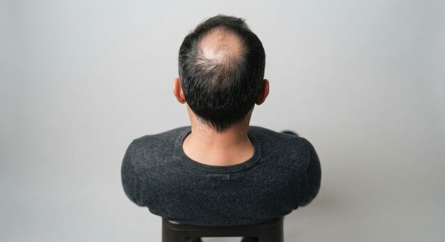 AI-generated before image: crown thinning