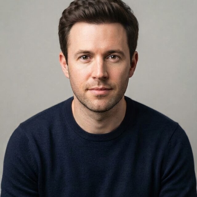AI visualization of the same portrait with a fuller frontal hairline