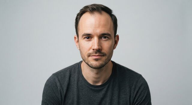 AI-generated before image: receding hairline